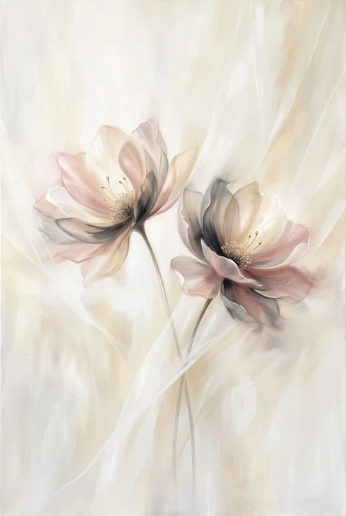 Ethereal Veil Of Blossoms (PRT-15697-127362) - Canvas Art Print - 40in X 60in