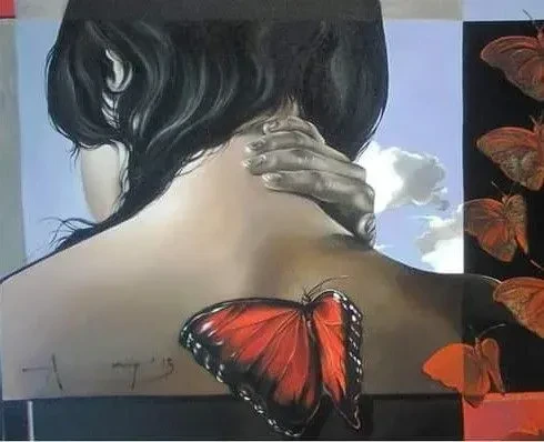 Beauty (ART-19191-127654) - Handpainted Art Painting - 22in X 18in