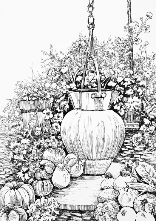 Still Life With An Urn (ART-18775-127684) - Handpainted Art Painting - 8in X 11in