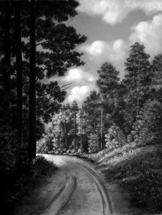 Village Path (ART-19251-127749) - Handpainted Art Painting - 18in X 24in