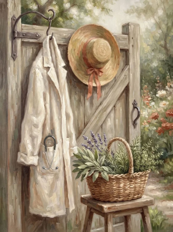 Grounded Service In Green (PRT-15697-127975) - Canvas Art Print - 45in X 60in