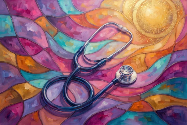 Stained Glass Healing Pulse (PRT-15697-128024) - Canvas Art Print - 60in X 40in