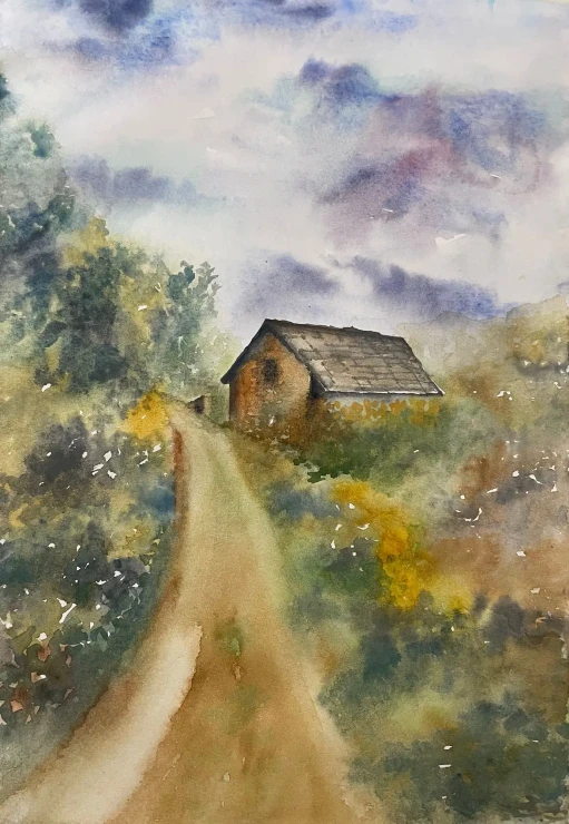 The Lonely House (PRT-8841-128100) - Canvas Art Print - 17in X 24in