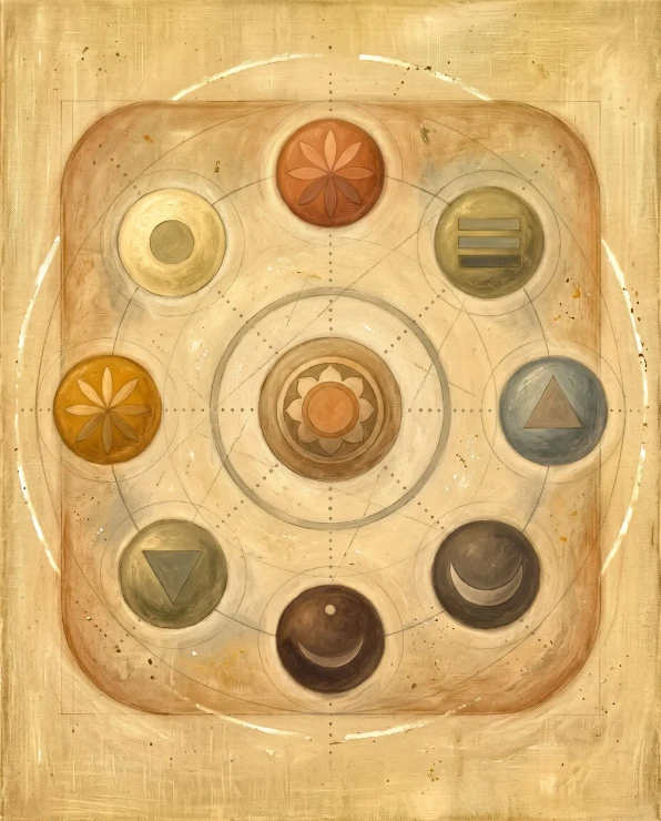 Constellation Of Nine Presences (PRT-15697-128225) - Canvas Art Print - 48in X 60in