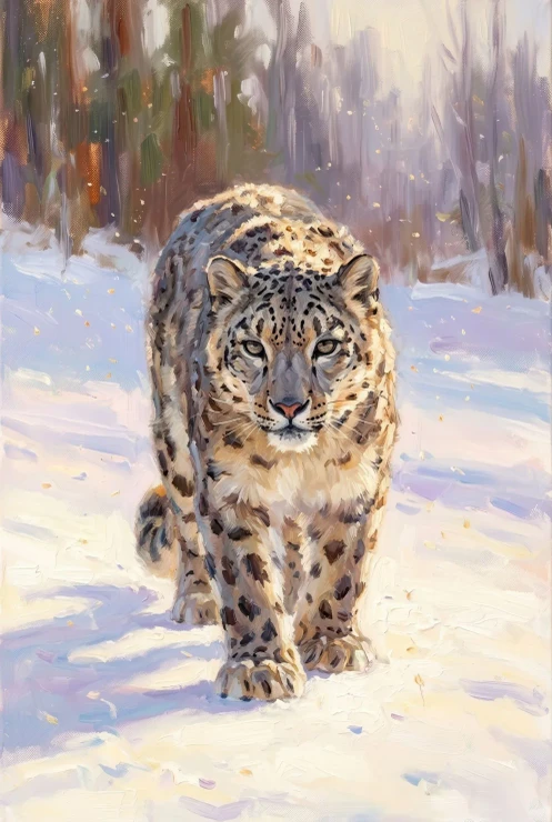 Silent Stride In Winter Light (PRT-15697-126694) - Canvas Art Print - 40in X 60in