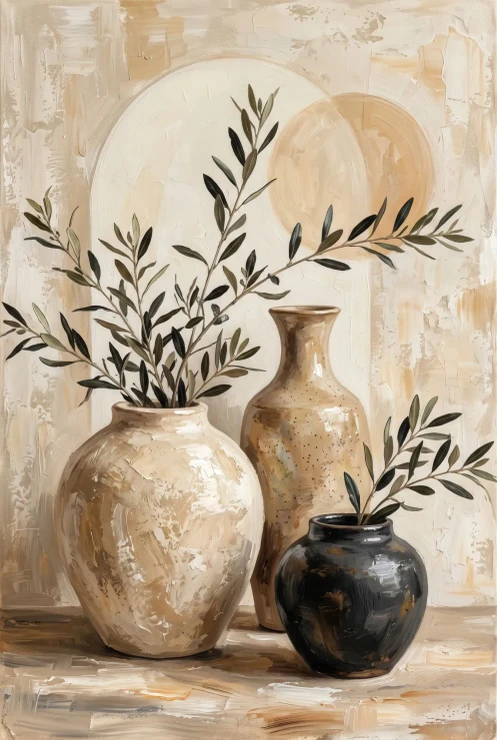 Echoes Of Ochre And Clay (PRT-15697-127790) - Canvas Art Print - 40in X 60in