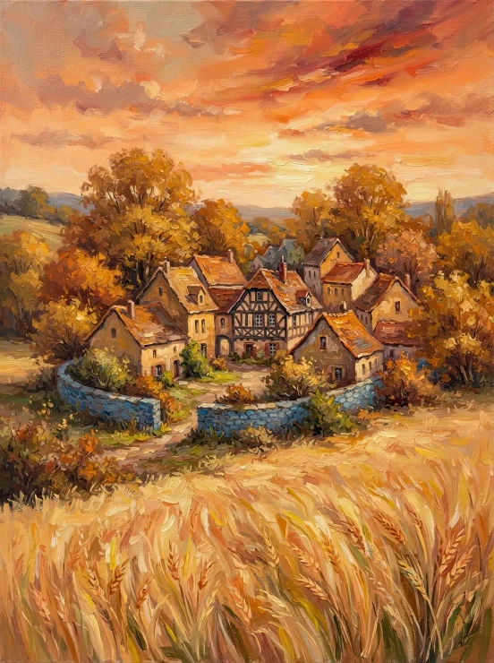 Golden Autumn Twilight (PRT-15697-127023) - Canvas Art Print - 45in X 60in