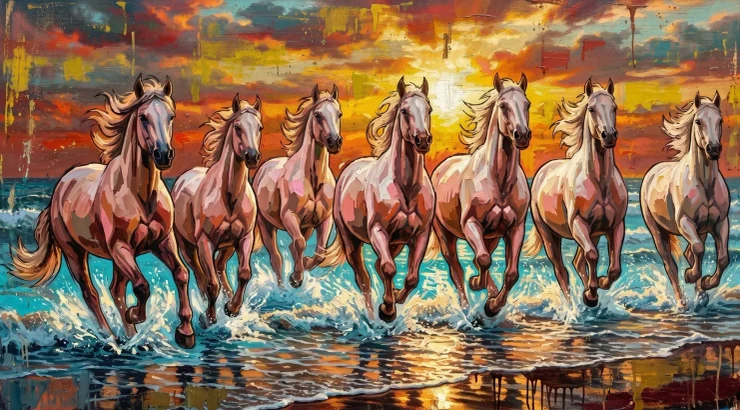 Chromatic Rhapsody In Cobalt (PRT-15697-128448) - Canvas Art Print - 60in X 33in