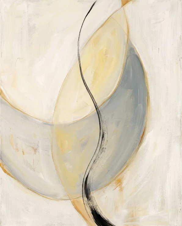Minimalist Harmony In Cream (PRT-15697-128362) - Canvas Art Print - 48in X 60in