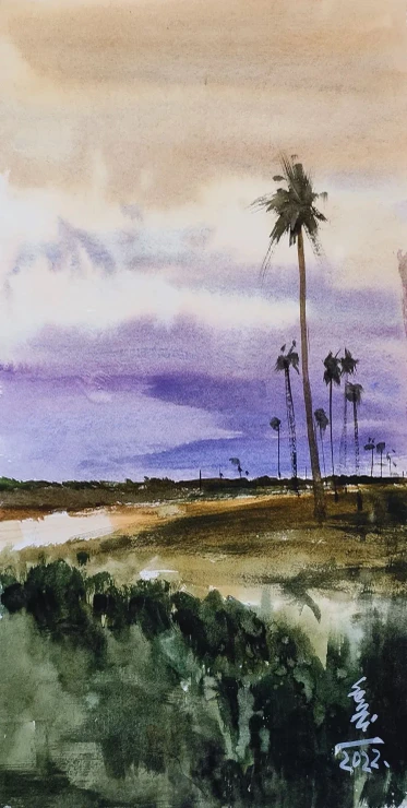 Nature (ART-7901-128486) - Handpainted Art Painting - 8in X 12in