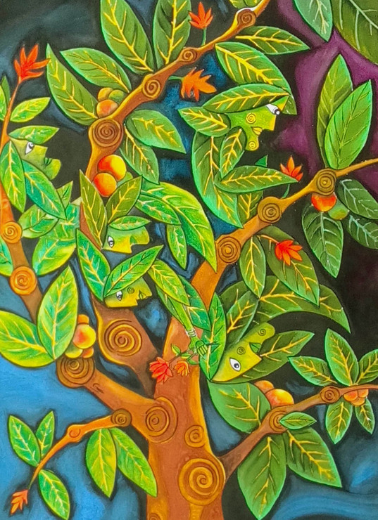 indian contemporary art,surreal paintings,fantasy paintings,tree people,,the tree people,ART_1315_11