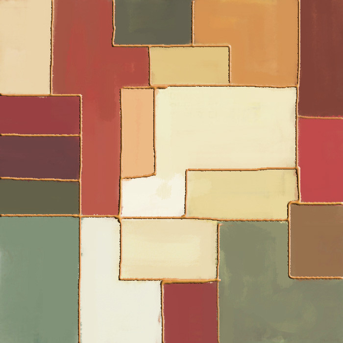 WarmGeometry1 - 24in X 24in,26Square12_2424,Multi-Color,60X60 Size,Modern Art Art Canvas Painting