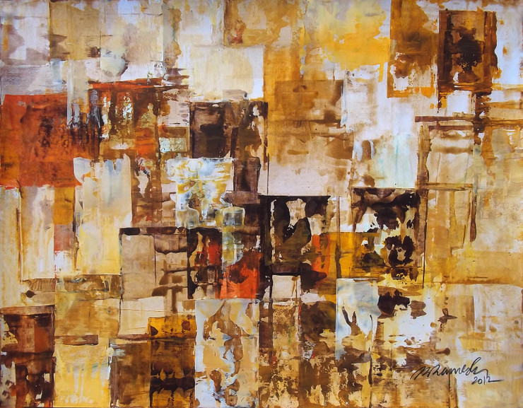 abstract city, brown, abstract, Ramesh, architect, old building, modern painting, rustic colour painting,mild colour painting,Ancient City,ART_1380_11515,Artist : Ramesh AR,Acrylic