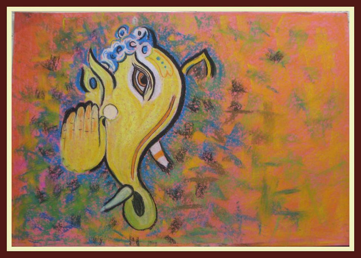 Ganesha,Ganesha1,ART_1385_11674,Artist : Chitra Ariram,Pastels
