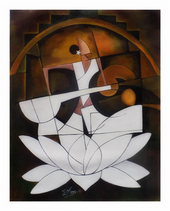 figurative ,MAA SARASWATI,ART_1033_7304,Artist : PARESH MORE,Acrylic