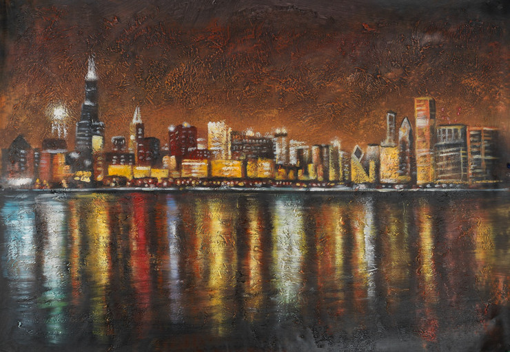 citylight paintings,dubai paintings,city life paintings,city at night paintings,Citylights,FR_1523_12387,Artist : Community Artists Group,Acrylic