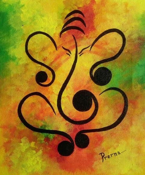 ,Ganesha Holi,ART_1564_13270,Artist : Prerna Duggal,Acrylic