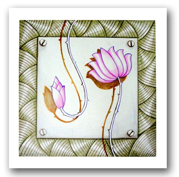 painting-pencil-paper--ABSTRACT,LOTUS BEAUTY-02,ART_1609_13588,Artist : Santosh  Dangare,Pencil