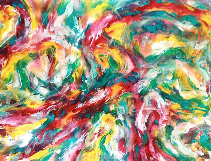 Abstract Expressionism, Fluid Painting,Melting Energy,ART_1677_13932,Artist : Kaustav Mukherjee,Acrylic