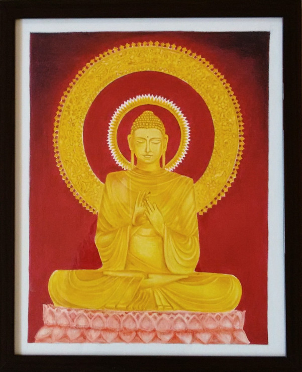 meditation,Lord Buddha,ART_1703_14017,Artist : Gopal Rao,Oil