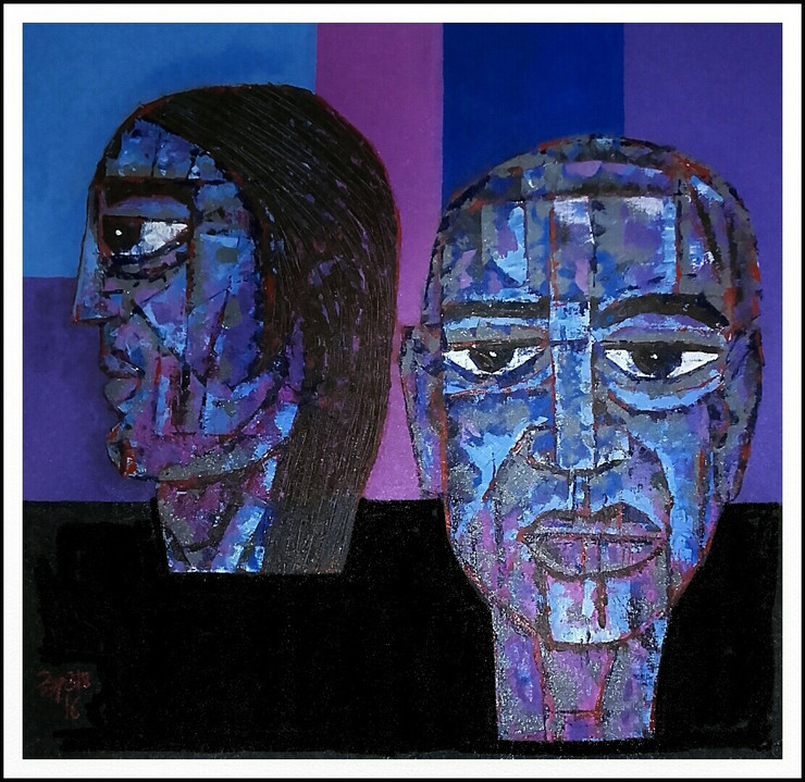 Heads,Misaligned,ART_1508_14332,Artist : Anil Lakhera,Acrylic