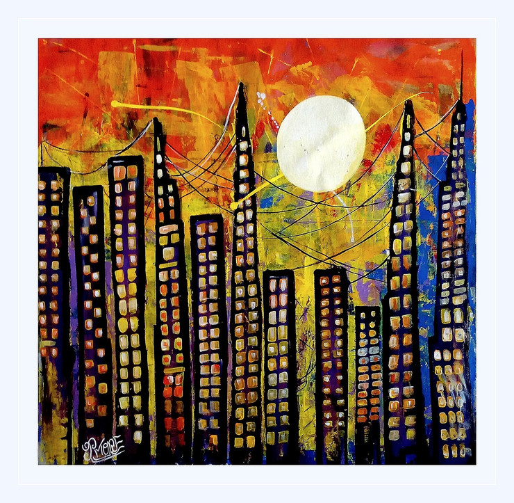 modern art / abstract art / city scape,abstract  - high rise,ART_1033_14442,Artist : PARESH MORE,Acrylic