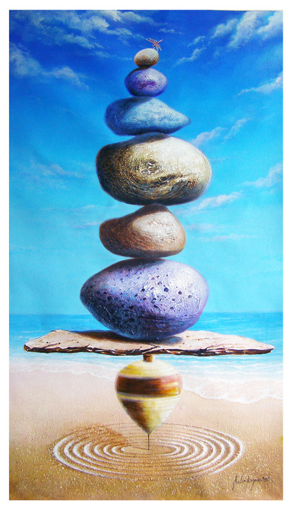 Balance (ART_1790_14563) - Handpainted Art Painting - 26in X 45in