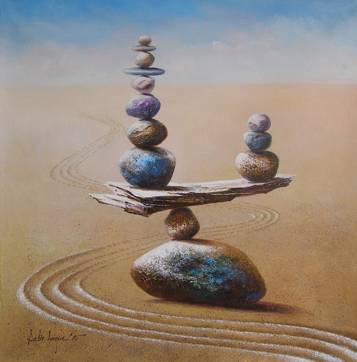 acrylic on canvas, Landscape ,Surrealism,Balance 2,ART_1790_14617,Artist : Sabir Haque,Acrylic