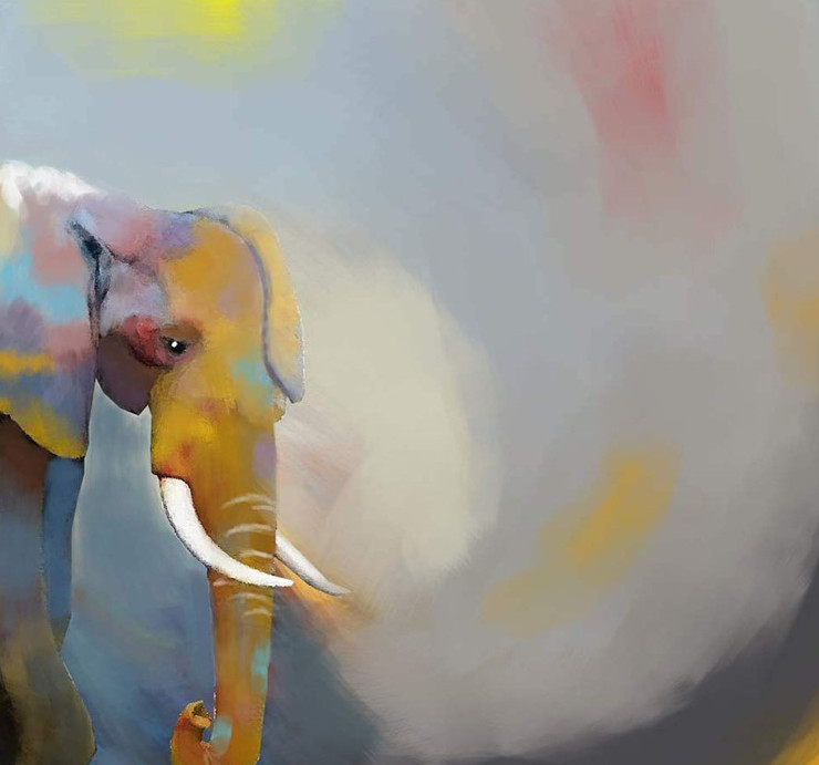 elephant paintings,56Anm88,MTO_1550_15168,Artist : Community Artists Group,Mixed Media