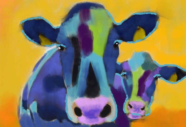 cow paintings,56Anm77,MTO_1550_15136,Artist : Community Artists Group,Mixed Media