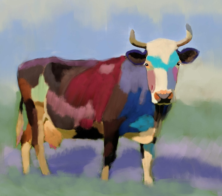 cow paintings,56Anm72,MTO_1550_15129,Artist : Community Artists Group,Mixed Media