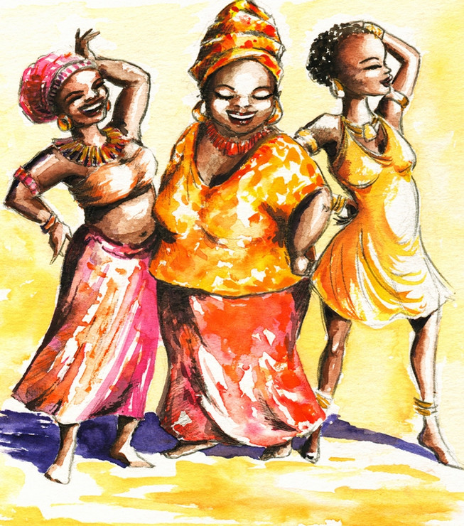 dancing paintings,lady paintings,cool paintings,56Figure146,MTO_1550_15585,Artist : Community Artists Group,Mixed Media