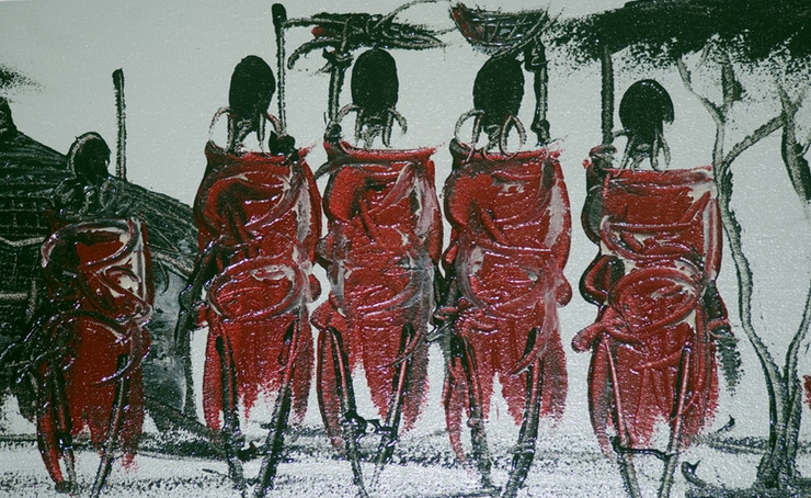 war paintings,warriers paintings,56Figure145,MTO_1550_15576,Artist : Community Artists Group,Mixed Media