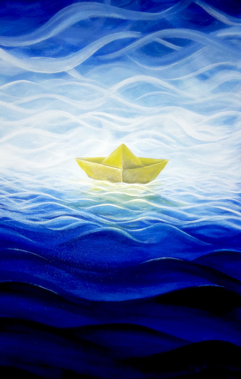 ,Paper Boat,ART_464_11666,Artist : Seby Augustine,Acrylic