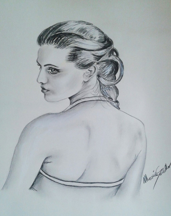 Lady (ART_1996_16364) - Handpainted Art Painting - 12in X 16in