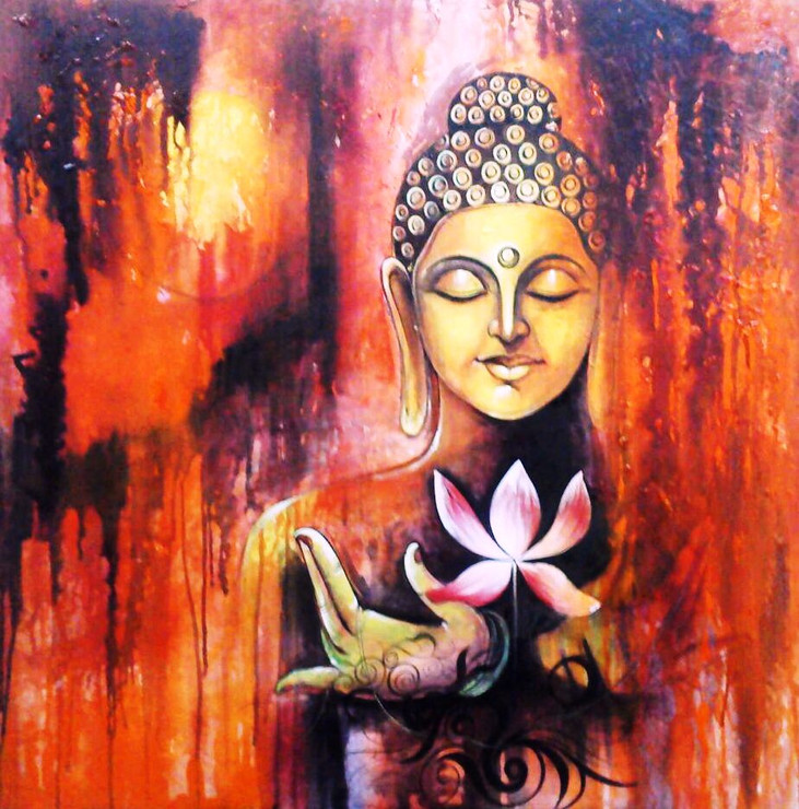 ,Lotus Buddha,ART_1229_2256,Artist : Pallavi Jain,Acrylic
