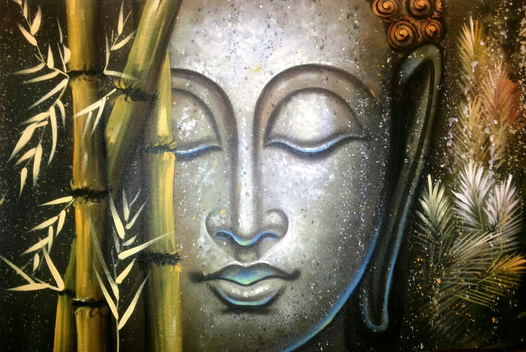 ,Buddha Bamboos 2,ART_1229_1989,Artist : Pallavi Jain,Acrylic