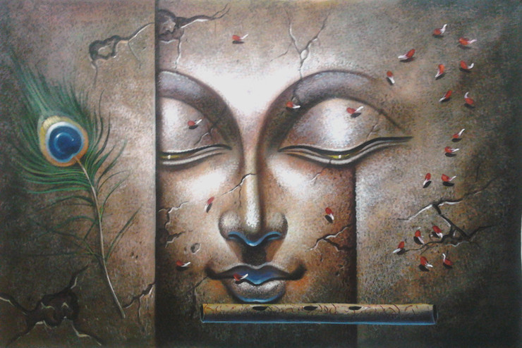 ,Krishna Antique,ART_1229_735,Artist : Pallavi Jain,Acrylic