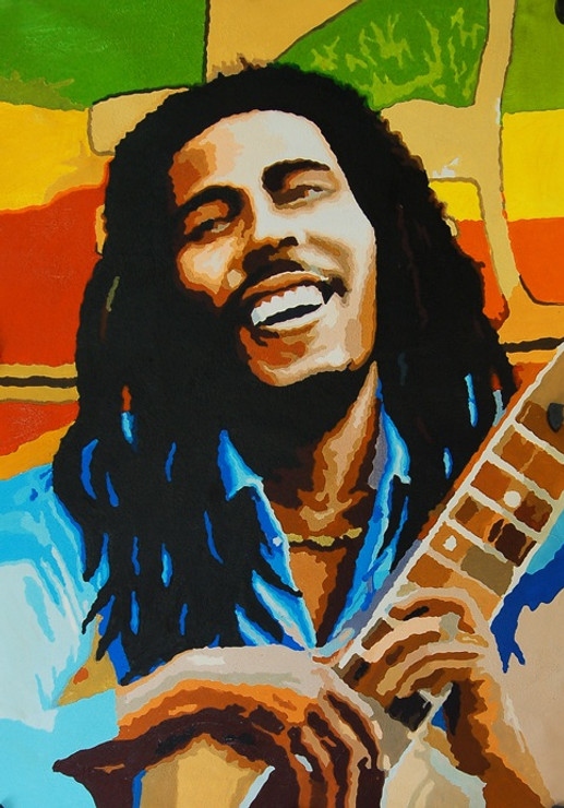 BobMarley01 - 24in X 36in,FIZ020POP_2436,Multi-Color,60X90,Man with Guitar,Modern Art Canvas Painting Buy canvas art painting online for sale by fizdi.com in India.