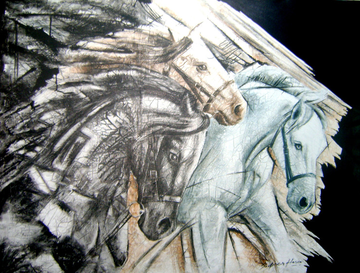 horse,horse series,ART_2086_16889,Artist : Syed Hasan,Acrylic