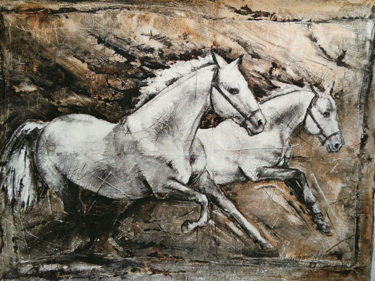 horse,horse series,ART_2086_16974,Artist : Syed Hasan,Acrylic