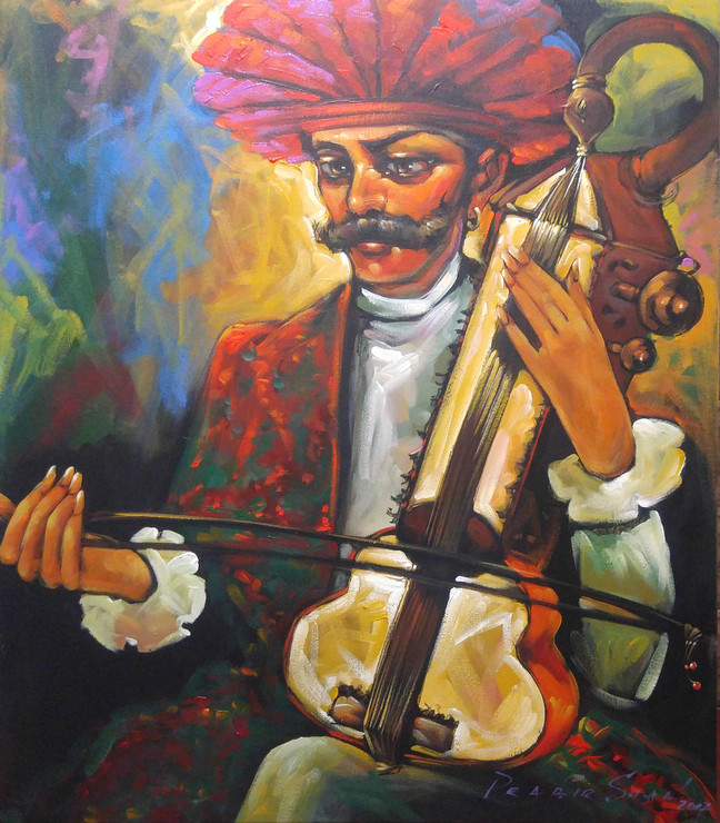,The Musician  ,ART_2219_17622,Artist : Prabir Shaw,Acrylic