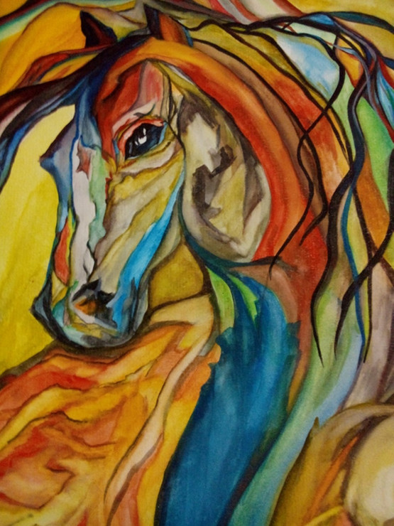 horse,wildlife,spirits,soulful,highspirits,colorful,,colors of the spirit,ART_2343_18105,Artist : Nisha Gangola,Water Colors