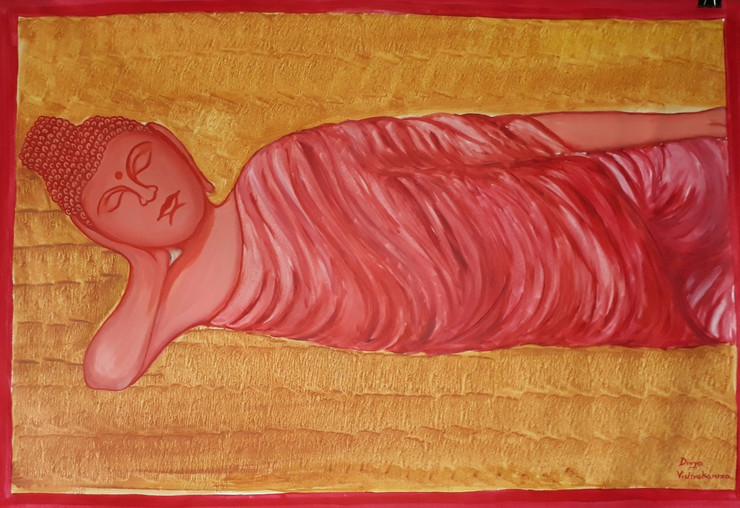 Buddha , pink buddha,Pink Buddha,ART_2333_18868,Artist : Divya Vishvakarma,Acrylic