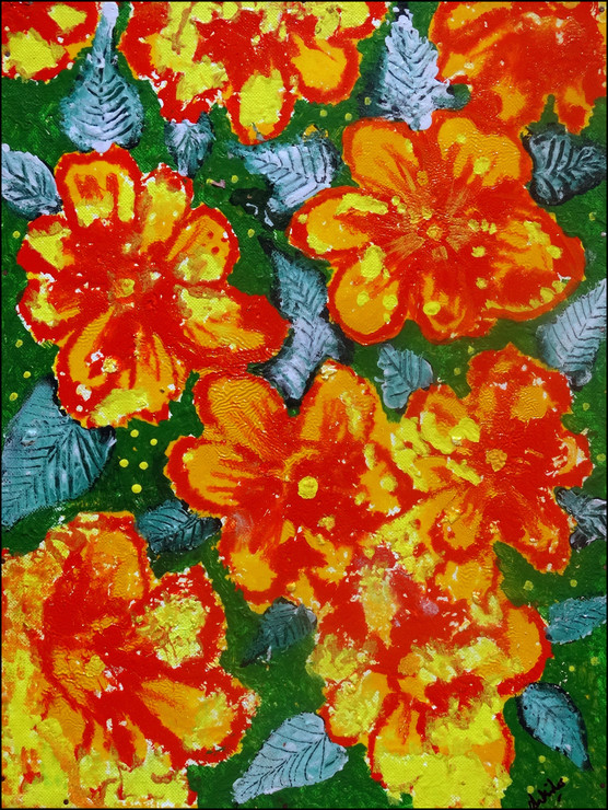 flowers,marigold,ART_2580_18999,Artist : Ankita Goenka,Mixed Media