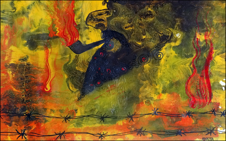 cigar, abstract,ignite,ART_2580_18993,Artist : Ankita Goenka,Mixed Media