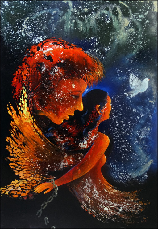 feminine, motivational, freedom from bondage, ,freedom from anarchy of destiny,ART_2580_18960,Artist : Ankita Goenka,Mixed Media
