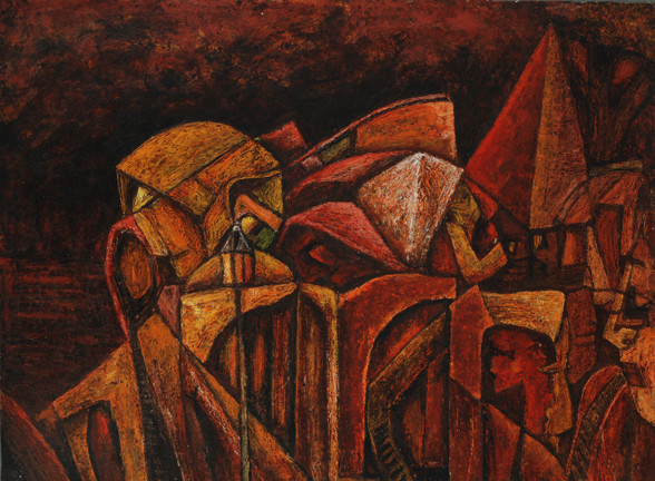 FACESCAPE, KNIFE WORK, KNIFE ART, MULTI FACES,FACESCAPING - 1,ART_2529_19028,Artist : Ramesh Pidugu (Seller),Acrylic