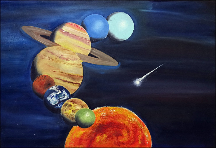 solar system, universe,antariksh,ART_2580_19014,Artist : Ankita Goenka,Mixed Media