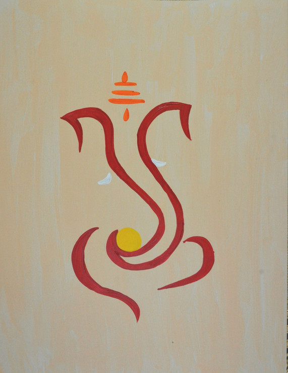 Ganesha, Ganesh, auspicious, religious, serene, Hindu, God,,Ganesha,ART_2365_19163,Artist : Nipuna Ghosh,Acrylic